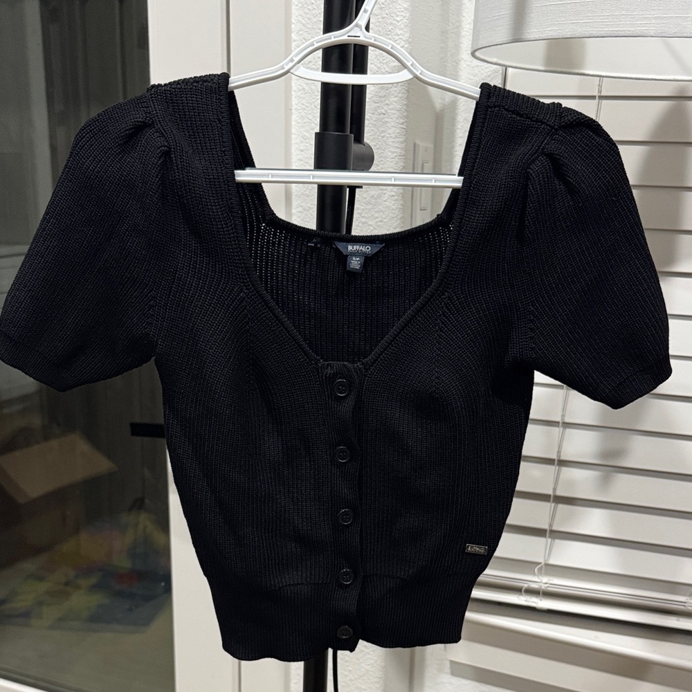 Buffalo David Bitton Black Button-Up Sweater